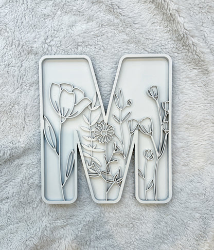 Custom Floral Resin Letter – Botanical Initial Art