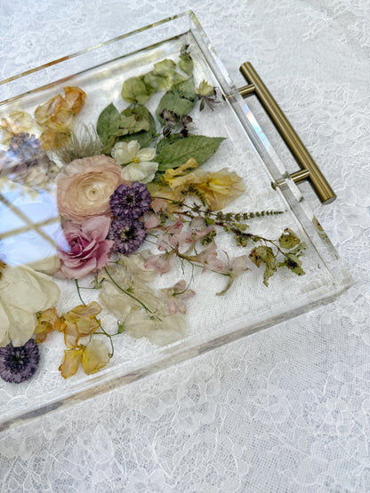 11" x 14" Acrylic Tray Floral Preservation Keepsake
