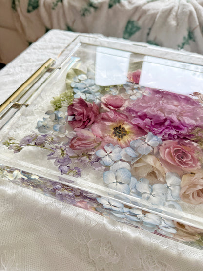 11" x 14" Acrylic Tray Floral Preservation Keepsake