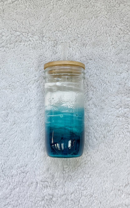 Ocean Wave Glass Can | Coastal Resin Tumbler 4/9/26