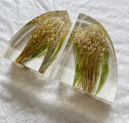 7" Bookends Floral Preservation Keepsake