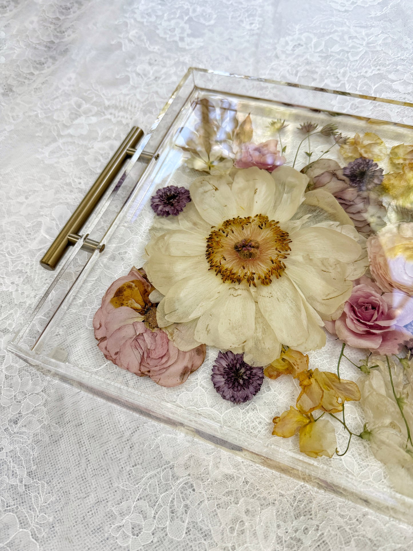 Floral Tray 11" x 14" Acrylic