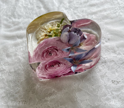 6" Heart Floral Preservation Keepsake - Add On Item