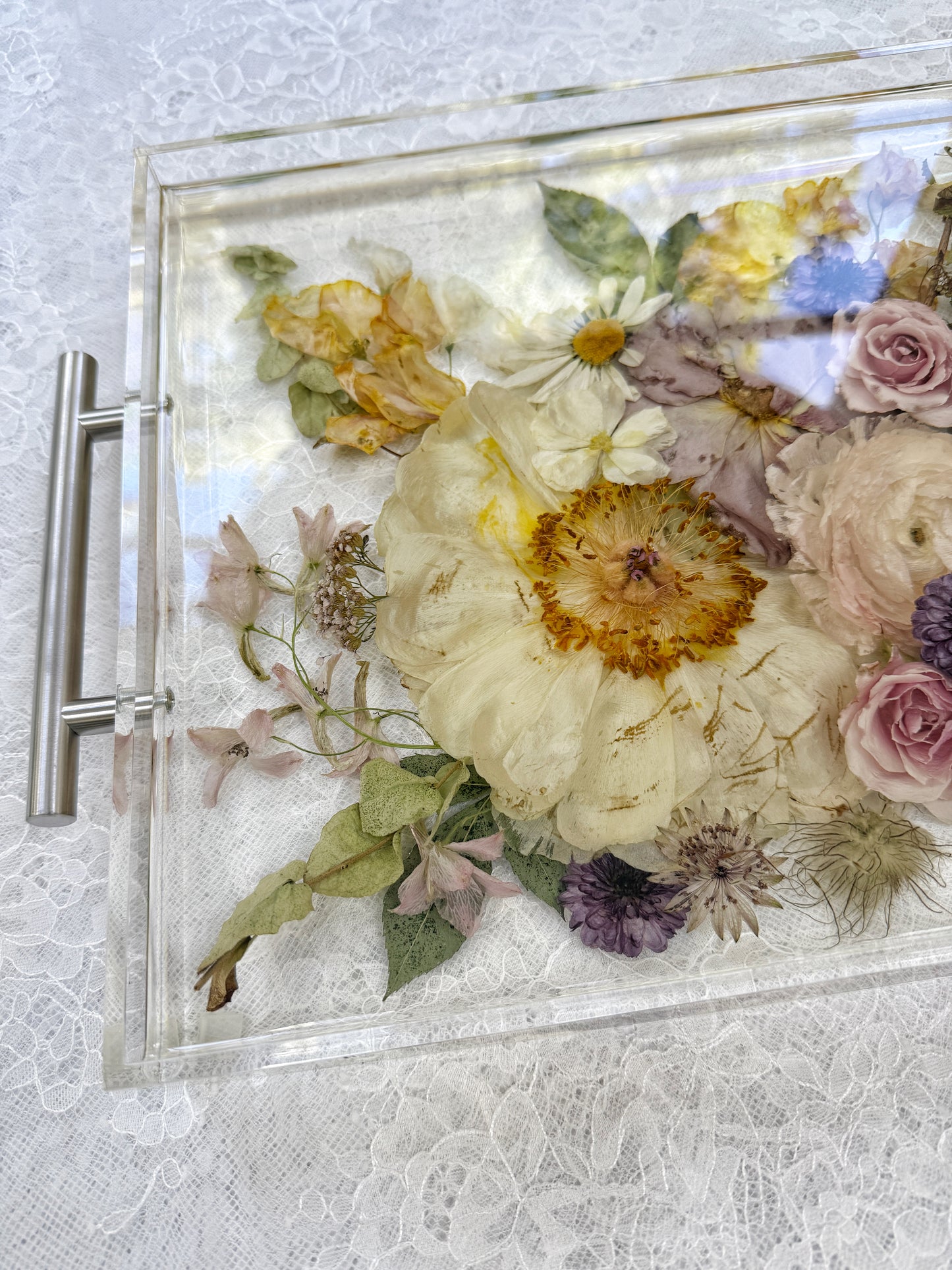 Floral Tray 11" x 14" Acrylic