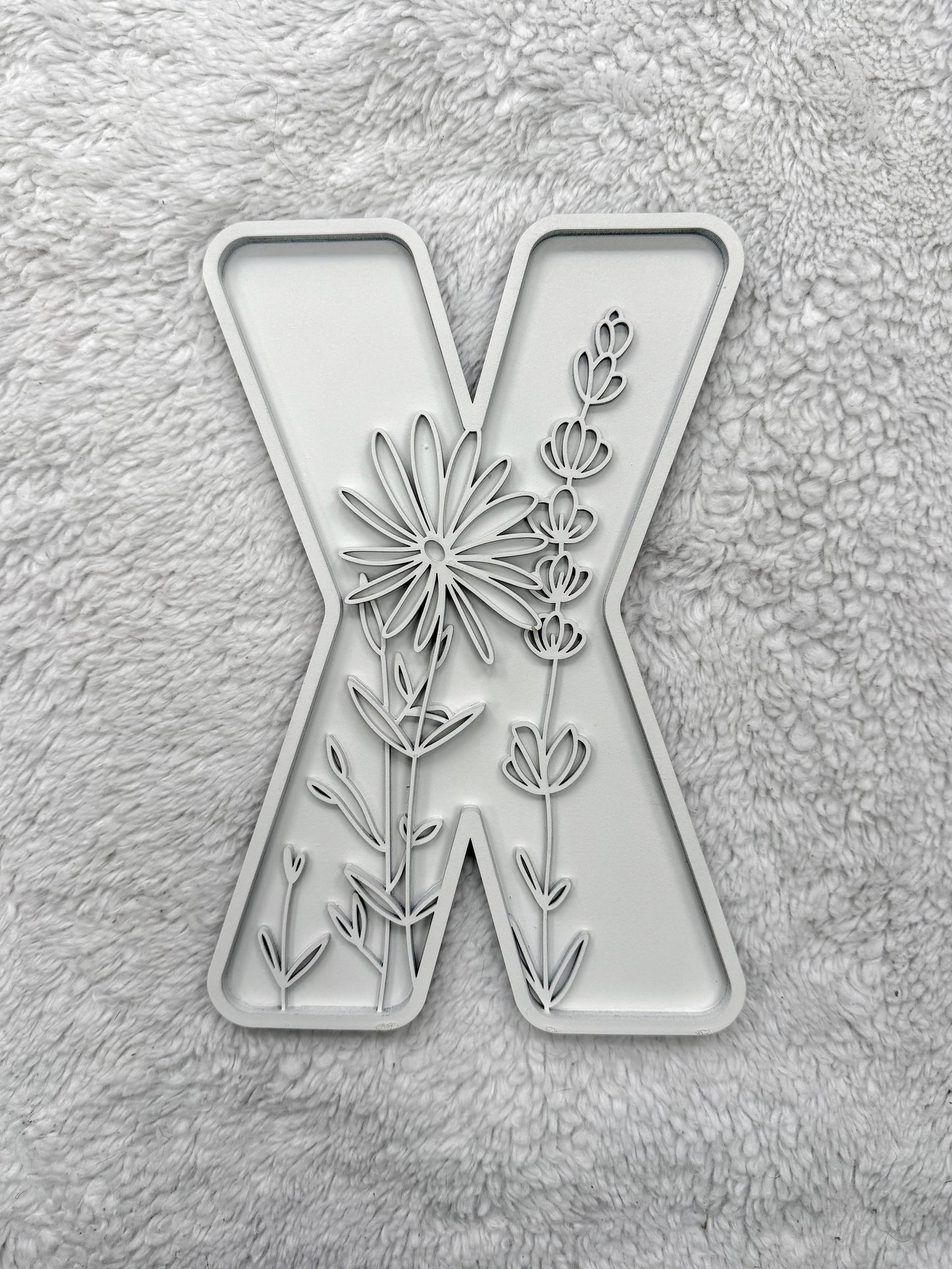Custom Floral Resin Letter – Botanical Initial Art