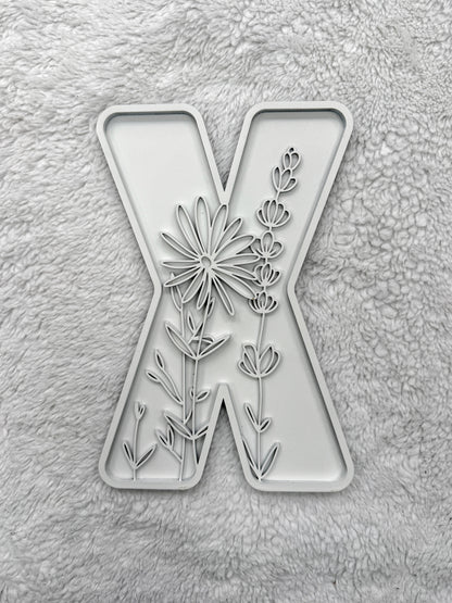 Custom Floral Resin Letter – Botanical Initial Art