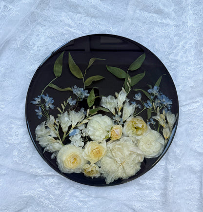 12" Hanging Round Floral Preservation Keepsake