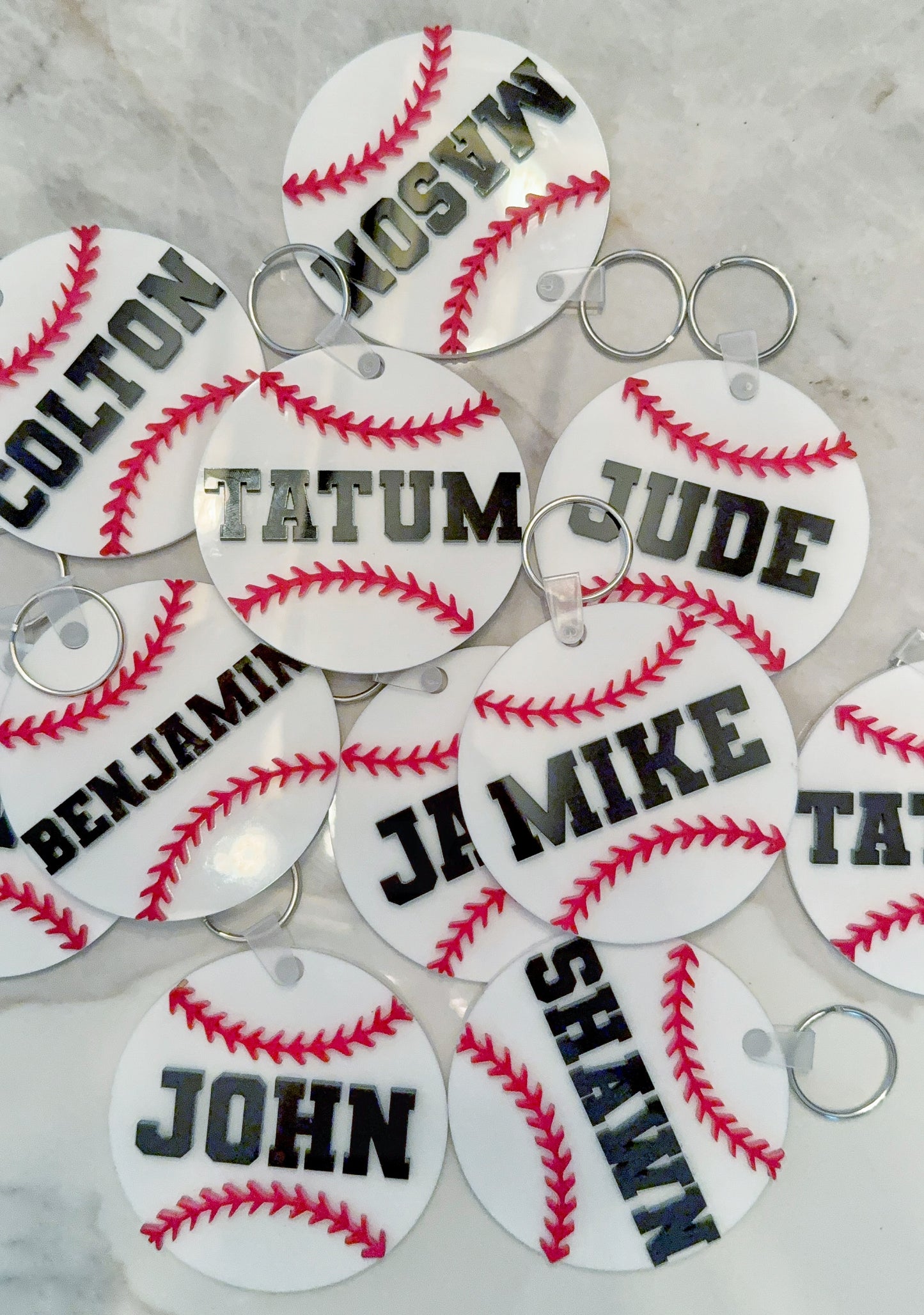 Custom Name Keychain | Personalized Acrylic Tag - Baseball