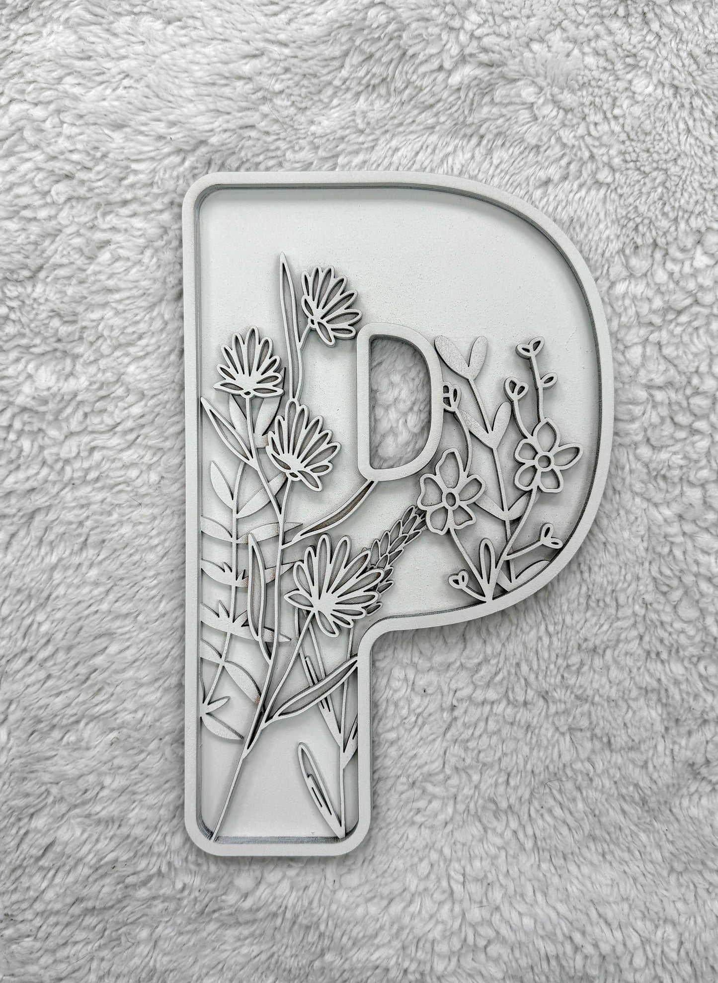 Custom Floral Resin Letter – Botanical Initial Art