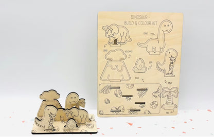 DIY Wooden Build & Paint Kit | Kids Craft Kit | Fairy Garden, Ocean & Space Themes | Laser Cut Coloring Activity | Gift for Kids