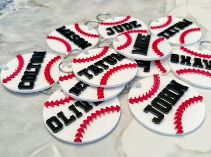 Custom Name Keychain | Personalized Acrylic Tag - Baseball