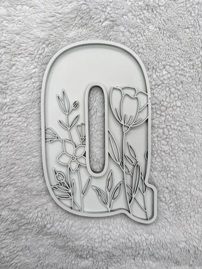 Custom Floral Resin Letter – Botanical Initial Art