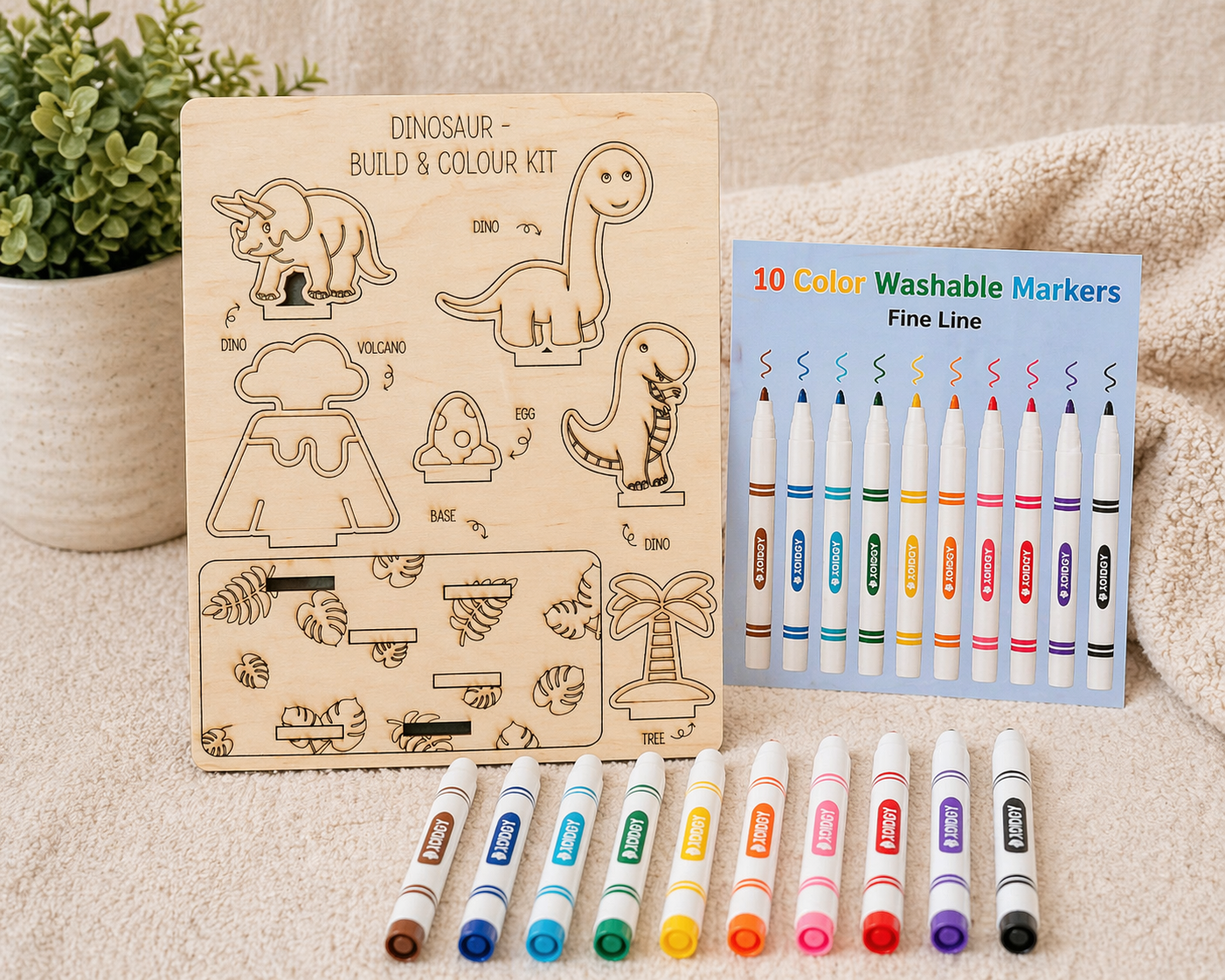 DIY Wooden Build & Paint Kit | Kids Craft Kit | Fairy Garden, Ocean & Space Themes | Laser Cut Coloring Activity | Gift for Kids