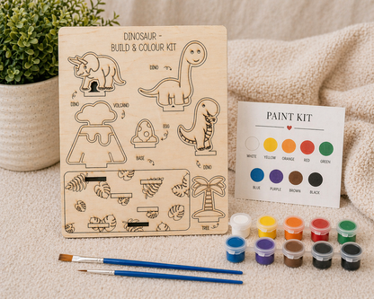 DIY Wooden Build & Paint Kit | Kids Craft Kit | Fairy Garden, Ocean & Space Themes | Laser Cut Coloring Activity | Gift for Kids