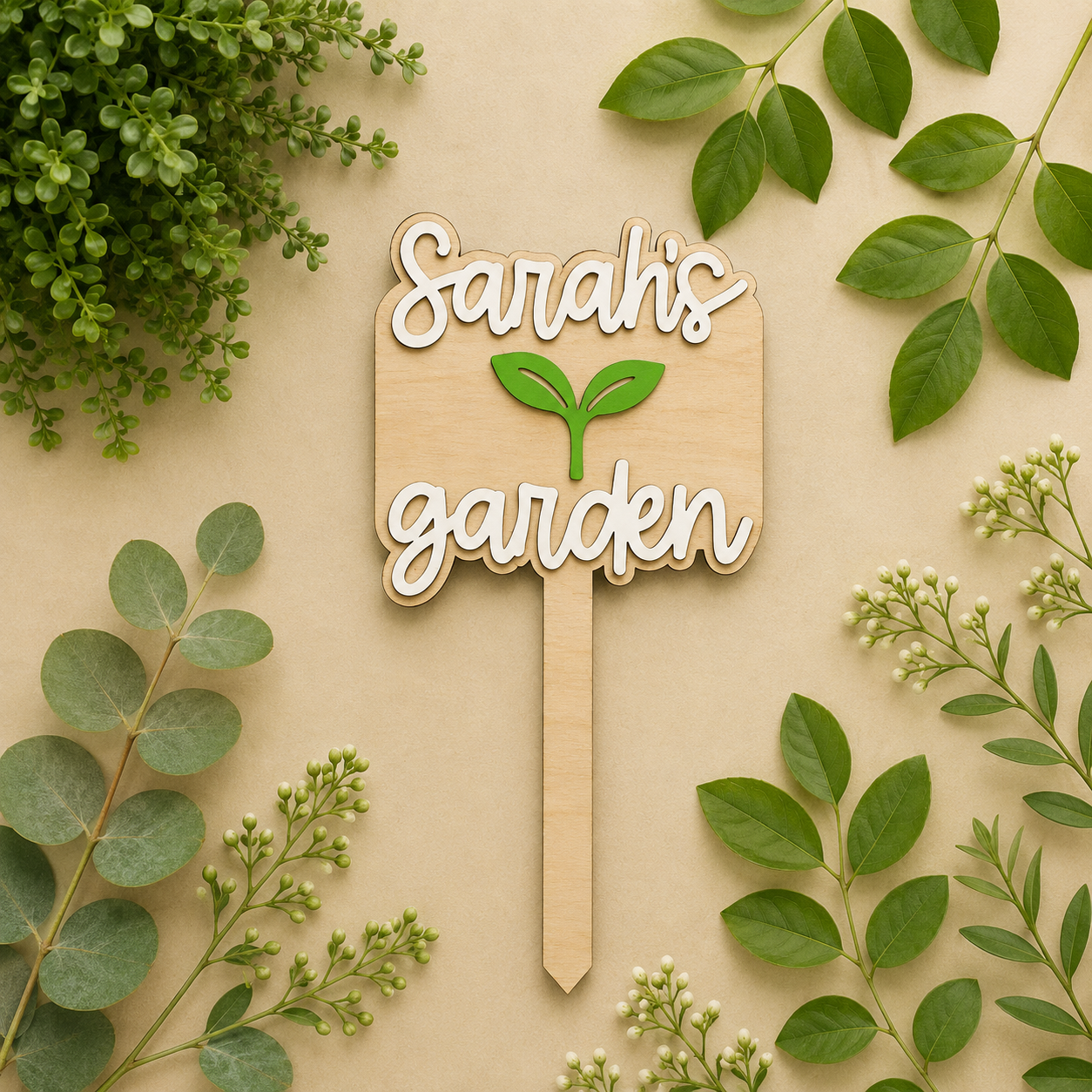 Personalized Garden Plant Stake – Custom Name Sign