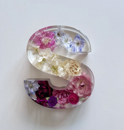 Letter Blocks Floral Preservation Keepsake - Add On Item