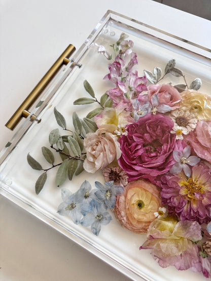 11" x 14" Acrylic Tray Floral Preservation Keepsake