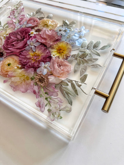 11" x 14" Acrylic Tray Floral Preservation Keepsake