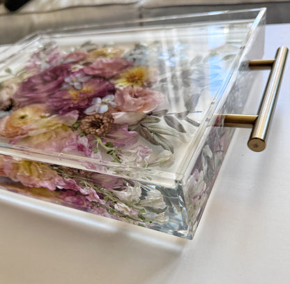 11" x 14" Acrylic Tray Floral Preservation Keepsake