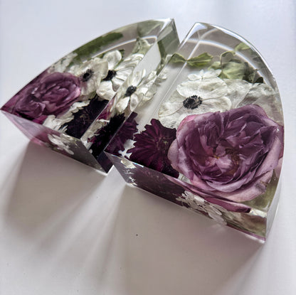 7" Bookends Floral Preservation Keepsake