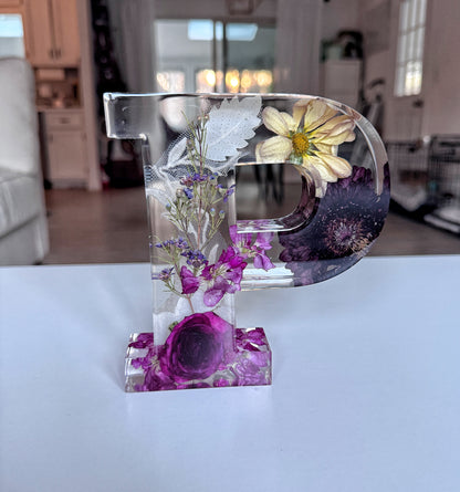 Letter Blocks Floral Preservation Keepsake - Add On Item