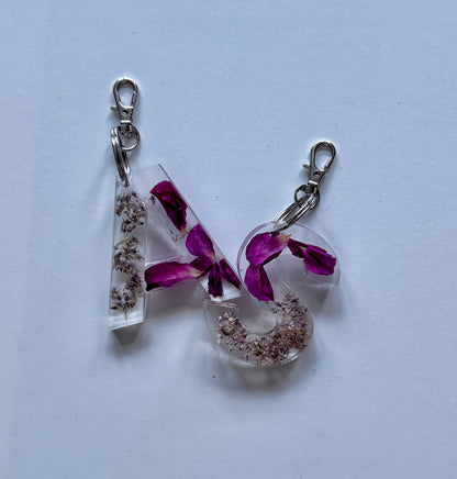 Letter Keychain Floral Preservation Keepsake - Add On Item