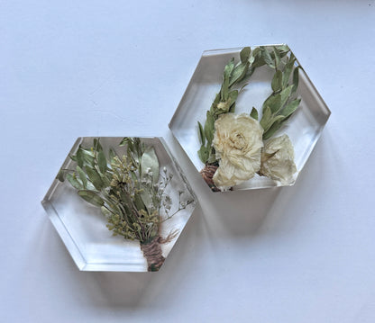 Mini Hexagon Floral Preservation Keepsake - Add On Item