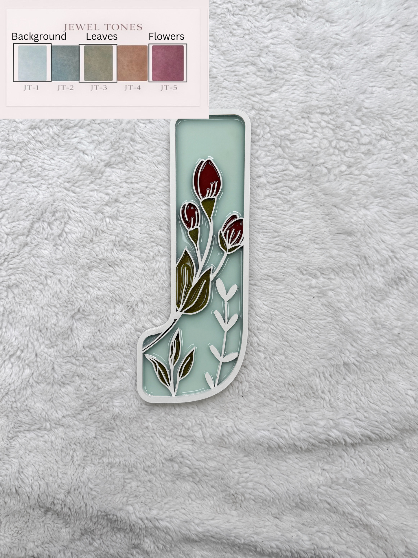 Custom Floral Resin Letter – Botanical Initial Art