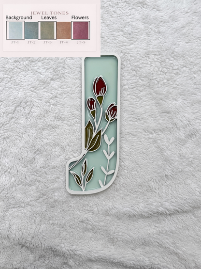 Custom Floral Resin Letter – Botanical Initial Art