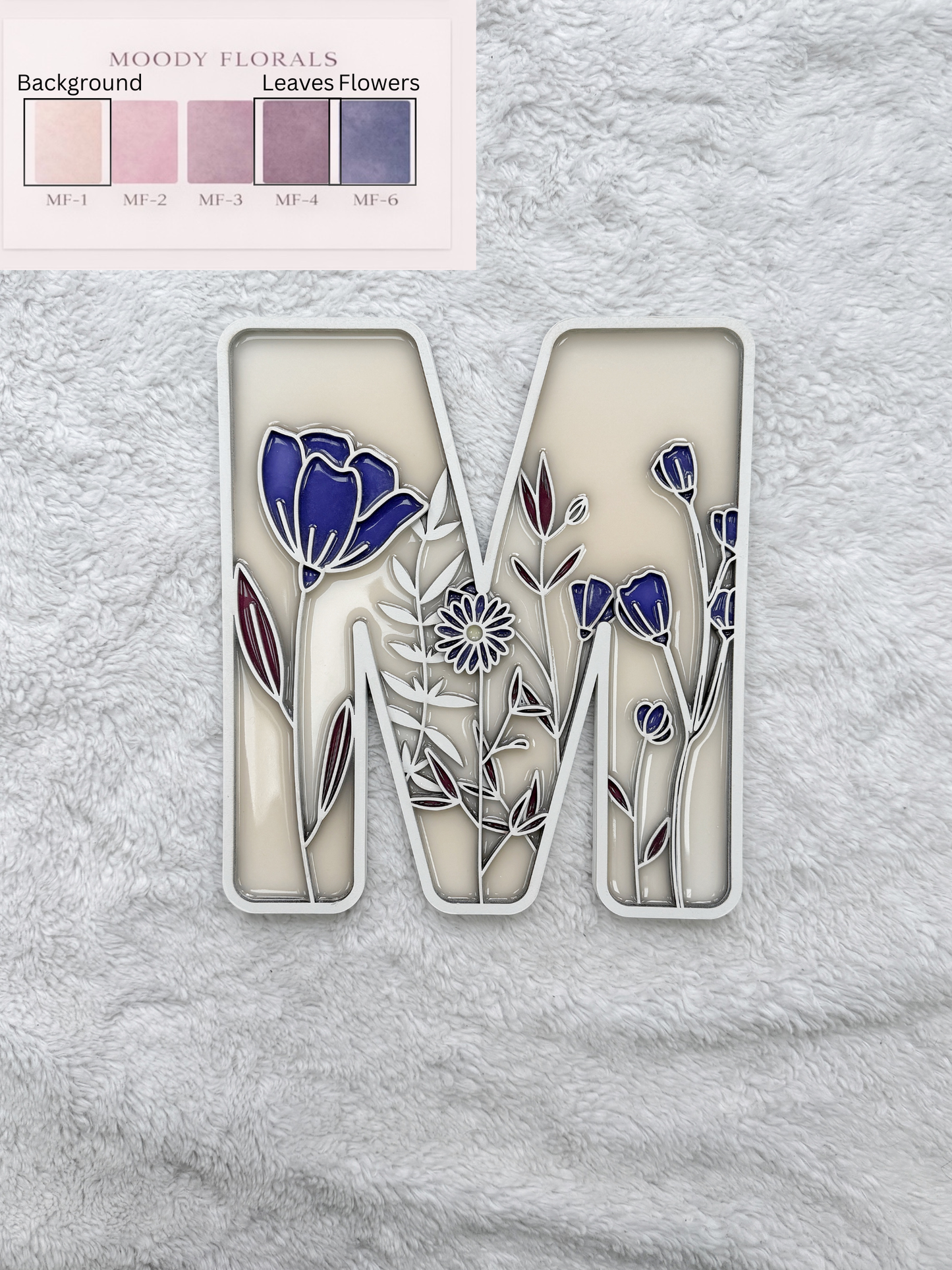 Custom Floral Resin Letter – Botanical Initial Art