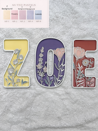 Custom Floral Resin Letter – Botanical Initial Art