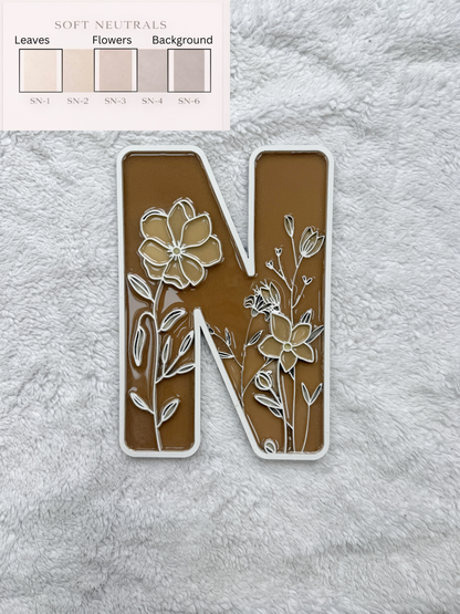 Custom Floral Resin Letter – Botanical Initial Art