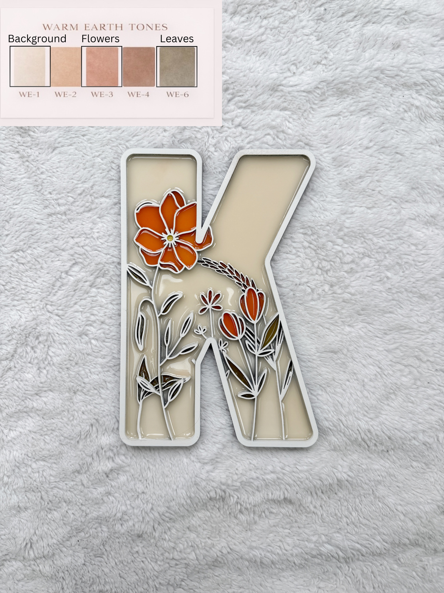 Custom Floral Resin Letter – Botanical Initial Art