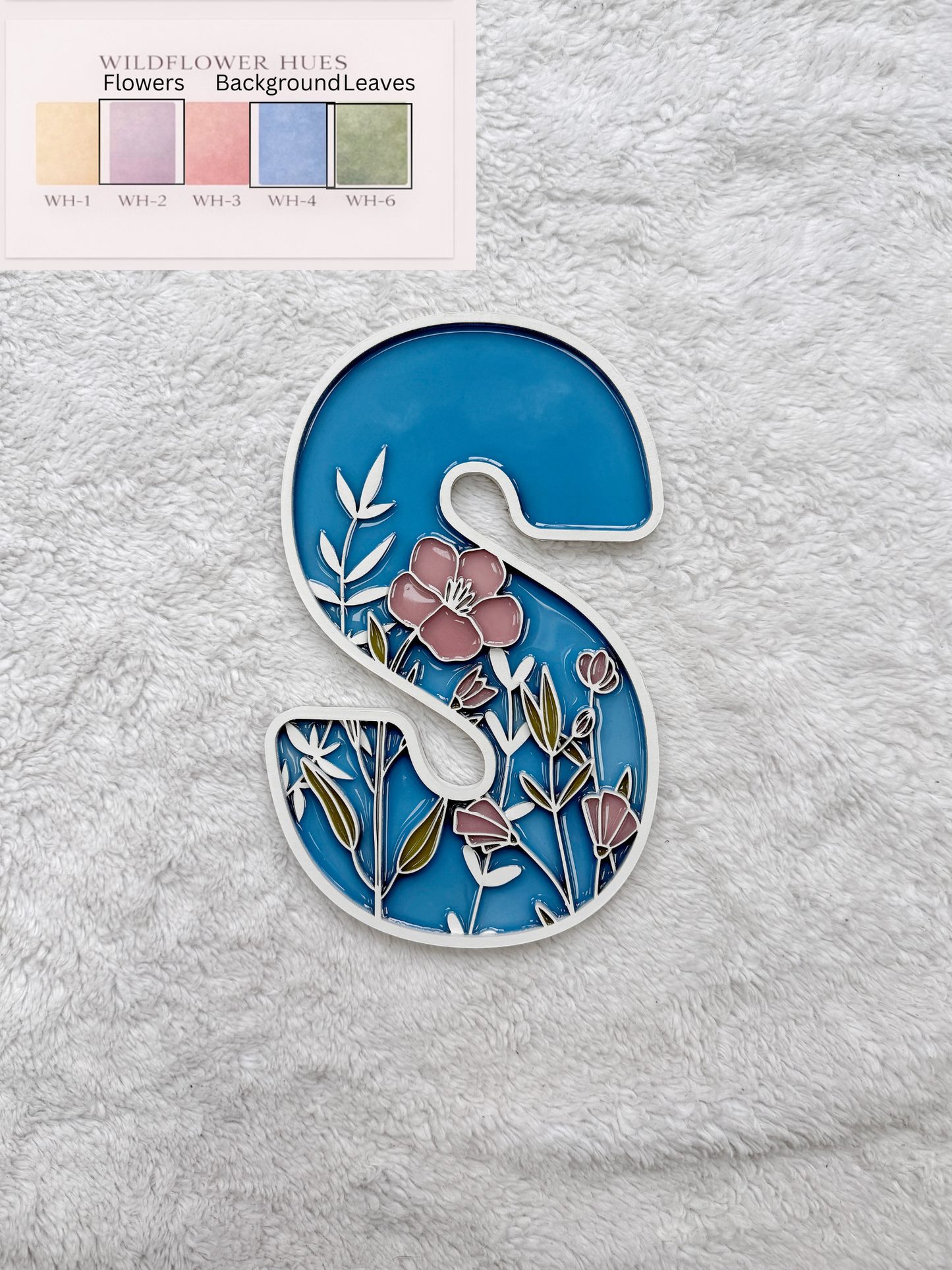 Custom Floral Resin Letter – Botanical Initial Art