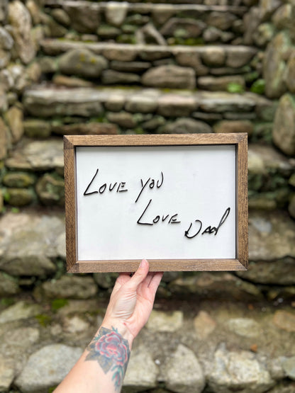 Custom handwriting sign