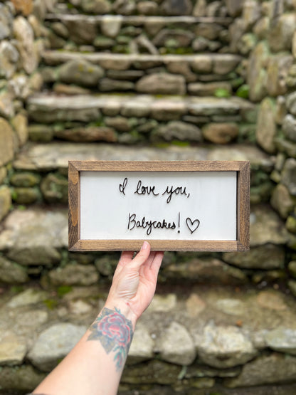 Custom handwriting sign